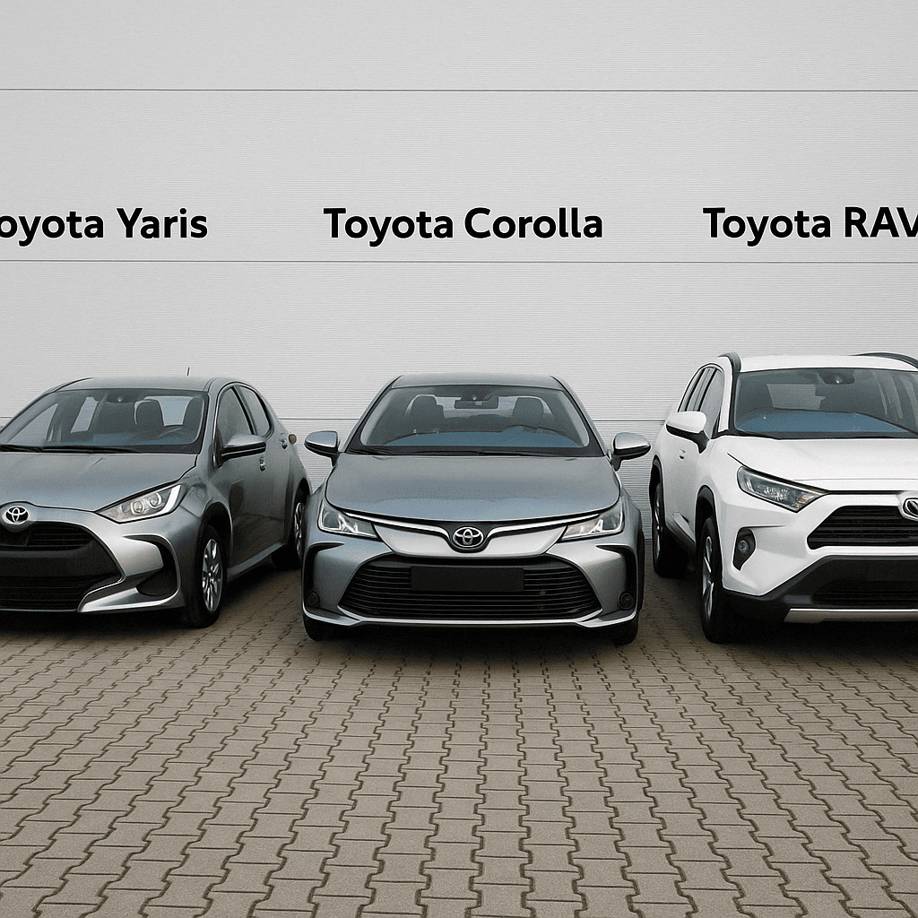 Toyota Yaris, Toyota Corolla y Toyota RAV4 de segunda mano-min